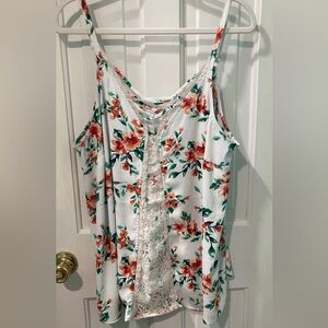 Torrid Floral Lace strappy v-neck cami